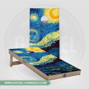 Cornhole boards - starry sky, Vincent van Gogh print.