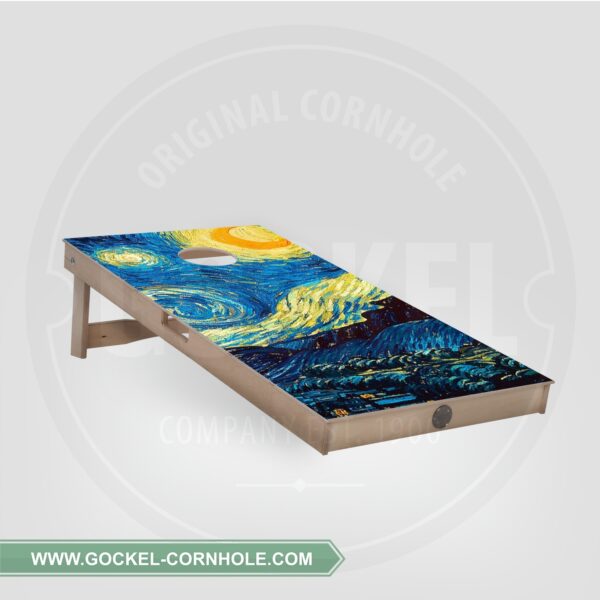 Cornhole board - starry sky, Vincent van Gogh print.