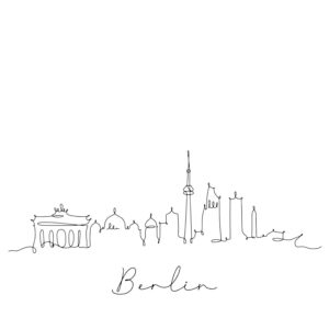 Cornhole sticker - skyline Berlin