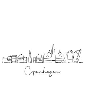 Cornhole sticker - skyline Copenhagen