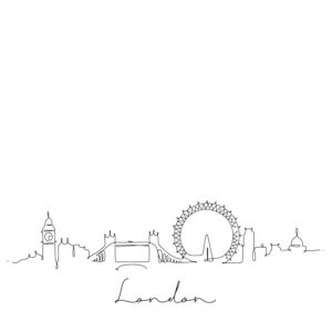 Cornhole sticker - skyline London