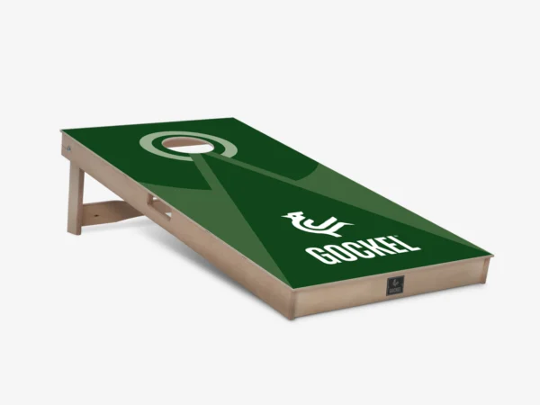 Cornhole board green pyramid