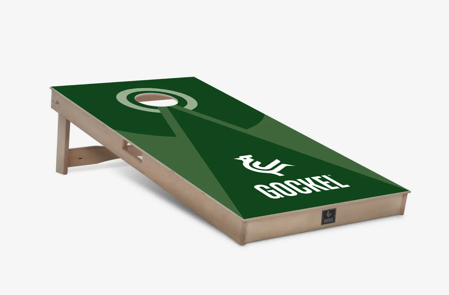 Cornhole board green pyramid