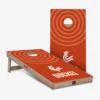 Cornhole boards orange circles