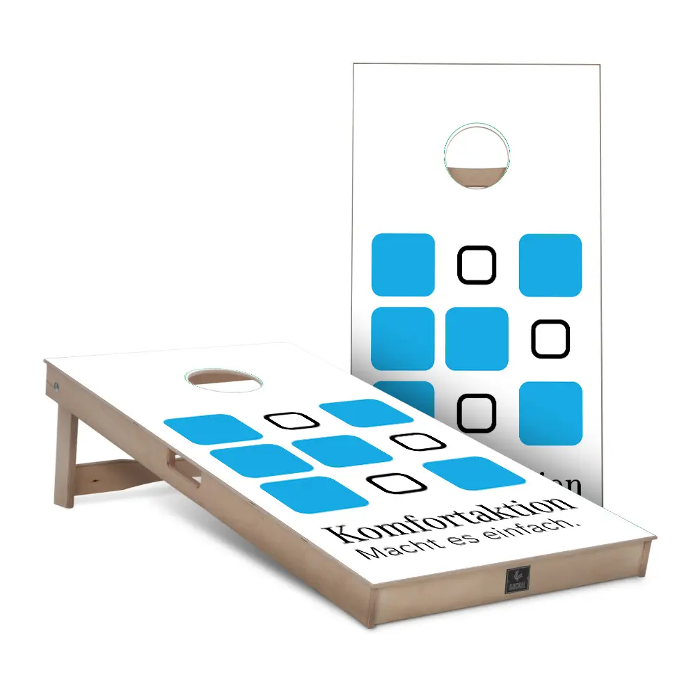 Mercedes Benz - custom cornhole game set with company logo, ideal as a personalised business gift.