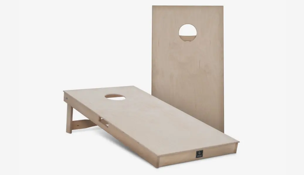 Regulation wooden cornhole board.